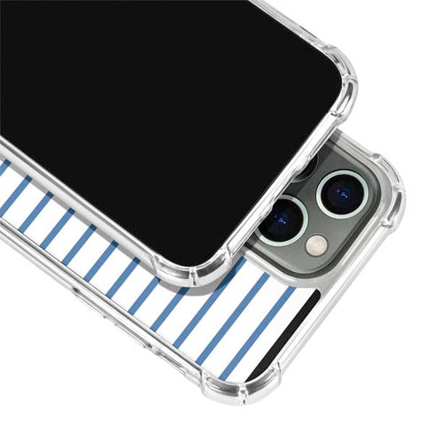 Blue and White Stripes iPhone 14 Pro Clear Case